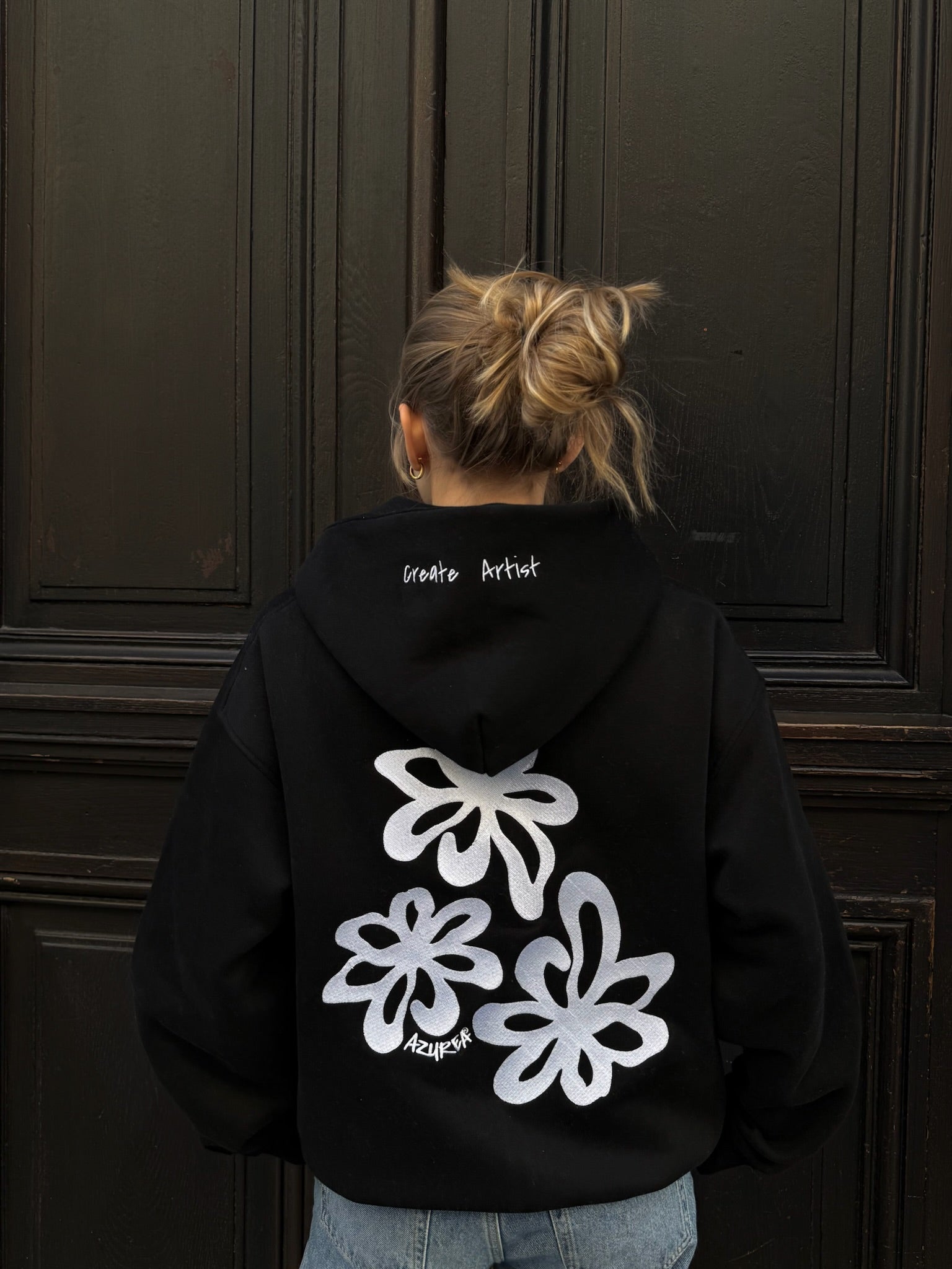 Sweat Zipper Brodé "Create Artist" - Noir