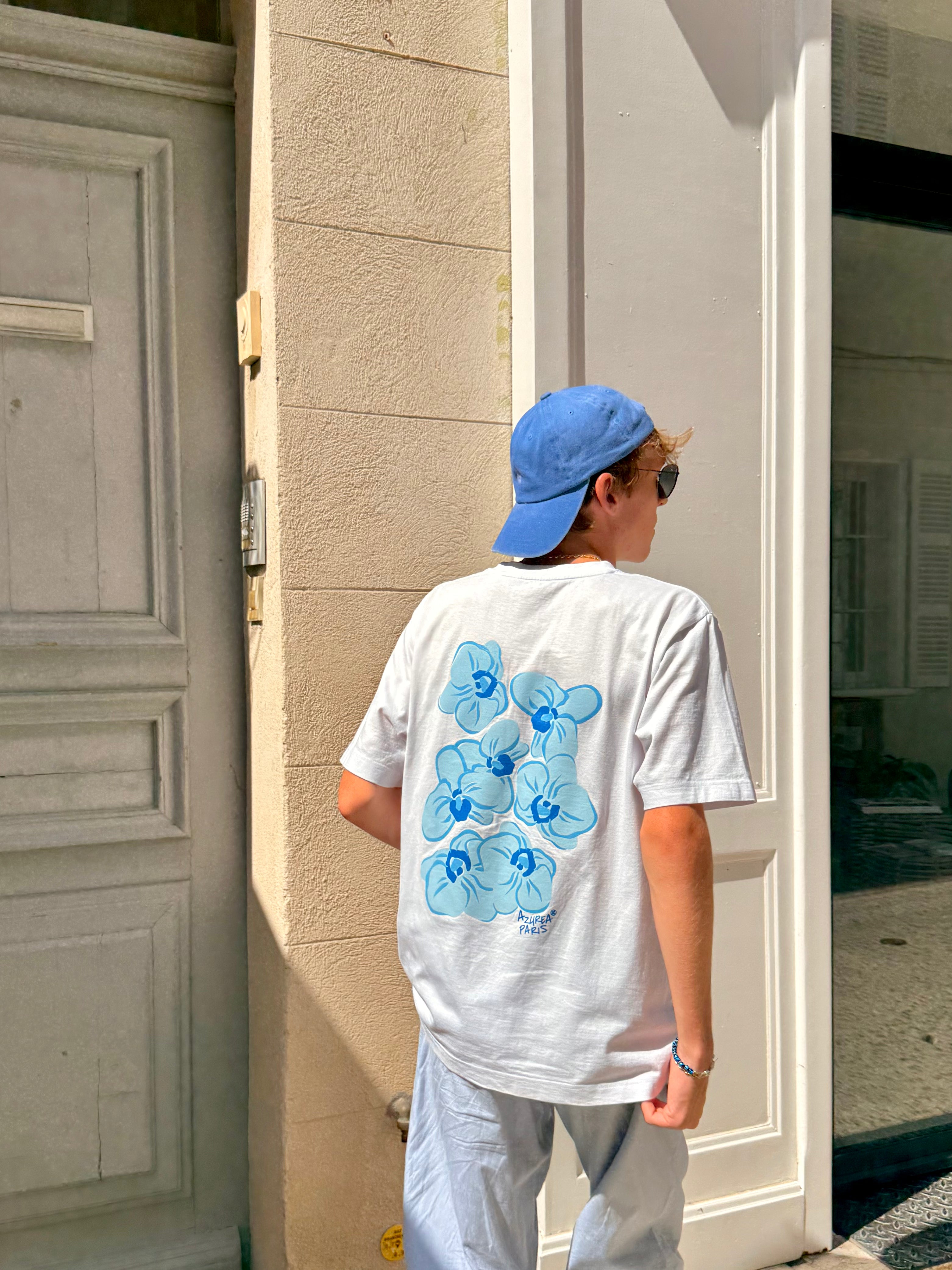 T-Shirt Pétales - Blauw