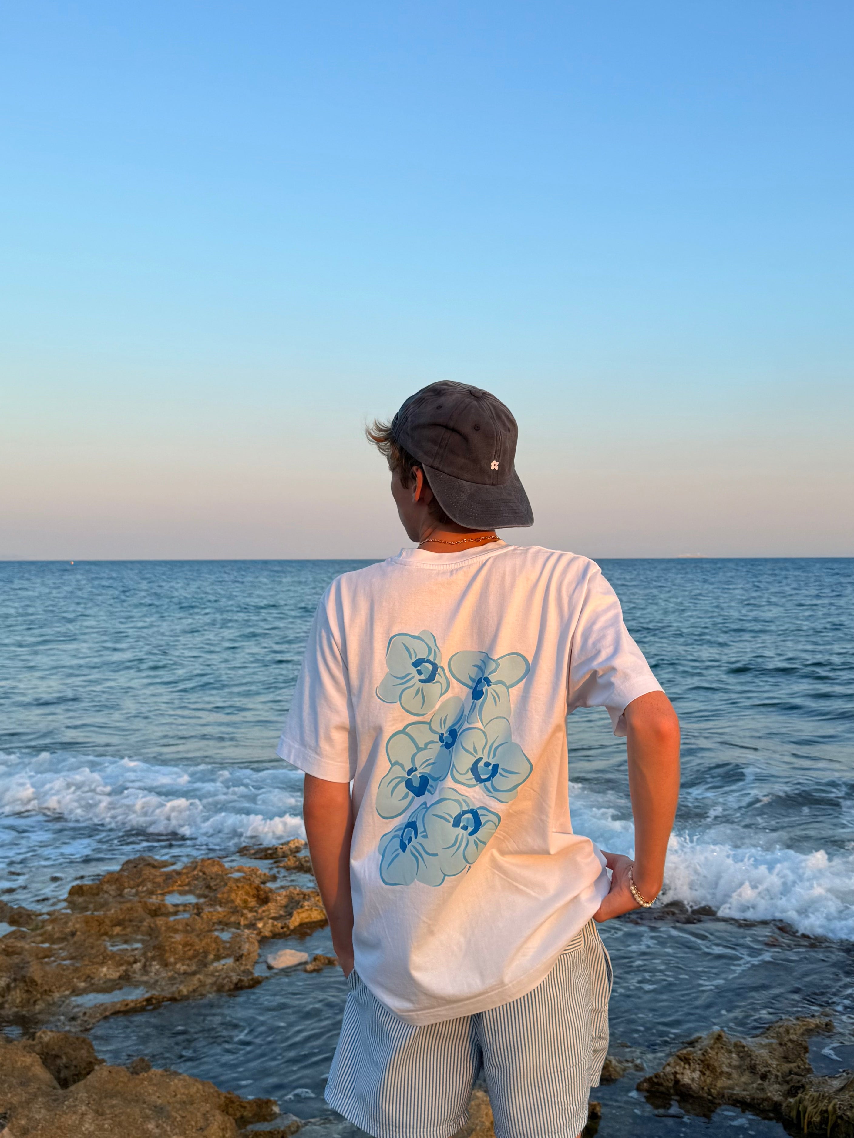 T-Shirt Pétales - Blauw