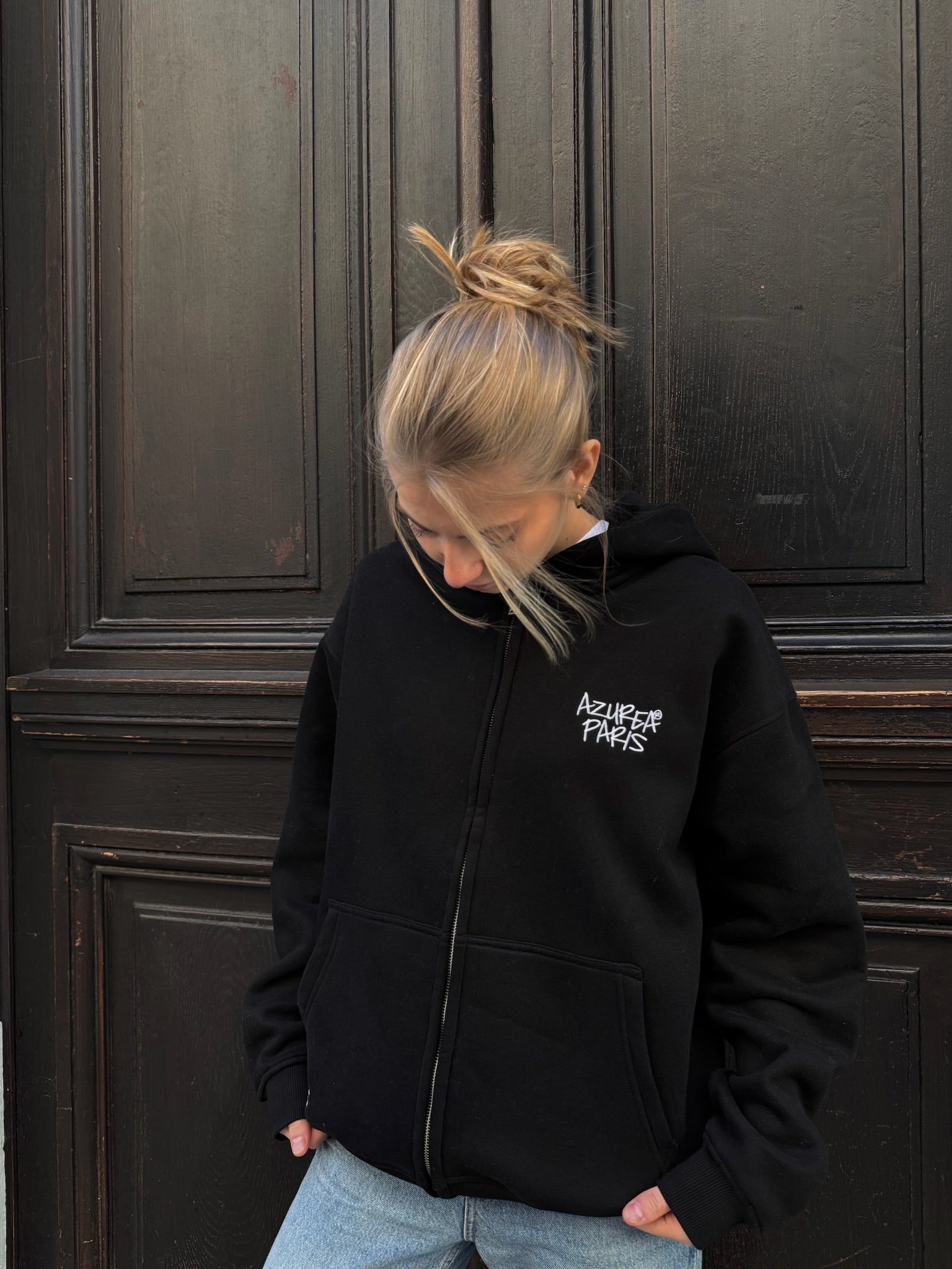 Sweat Zipper Brodé "Create Artist" - Noir