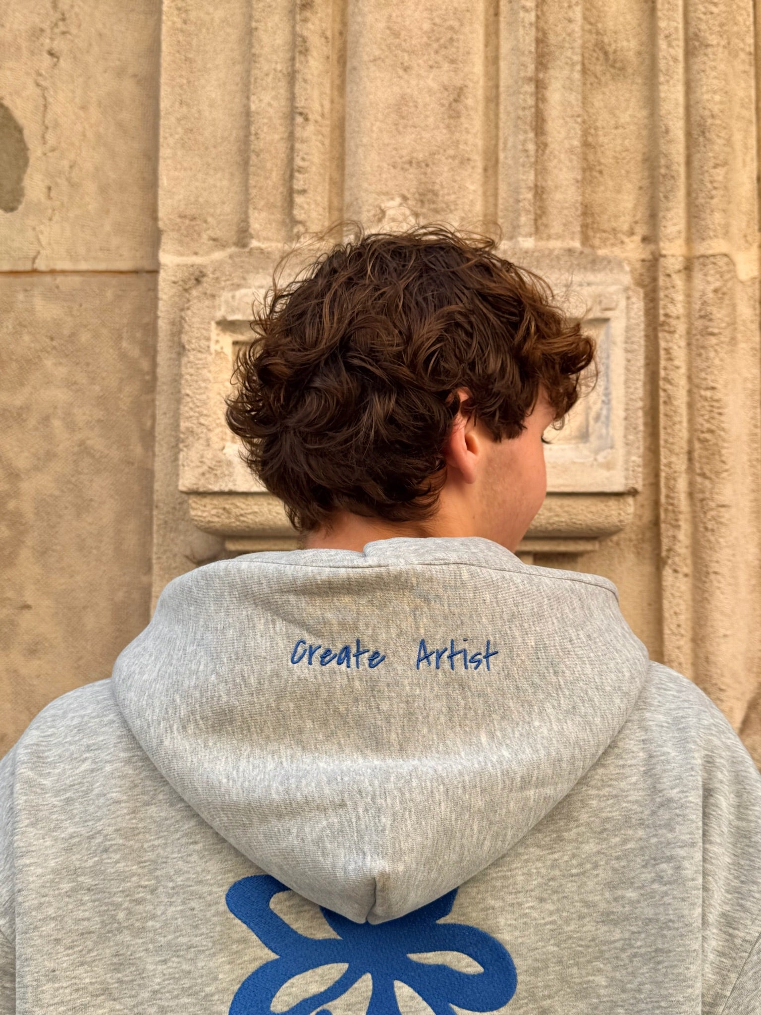 Sweat Zipper Brodé "Create Artist" - Gris