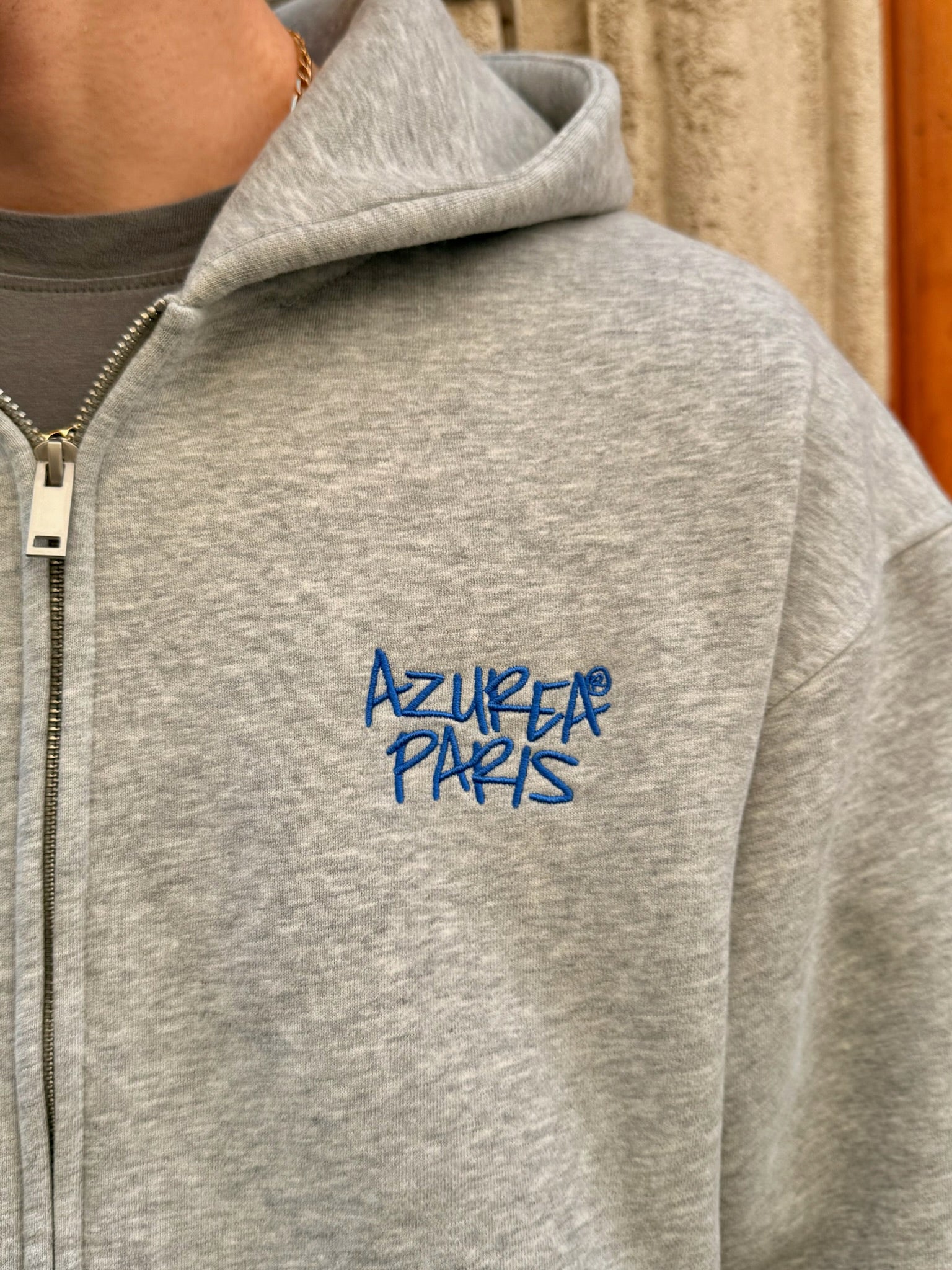 Sweat Zipper Brodé "Create Artist" - Gris