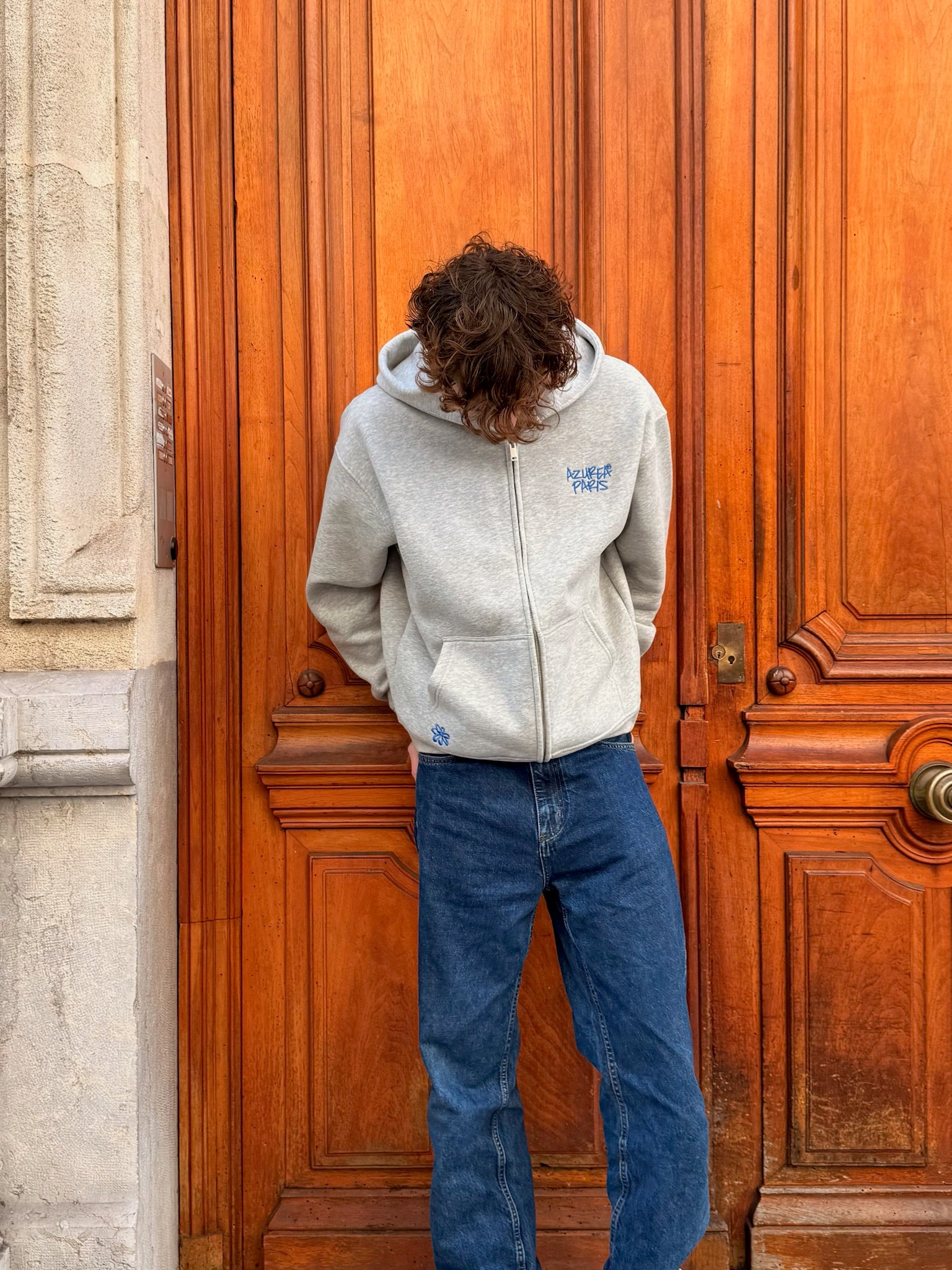 Sweat Zipper Brodé "Create Artist" - Gris