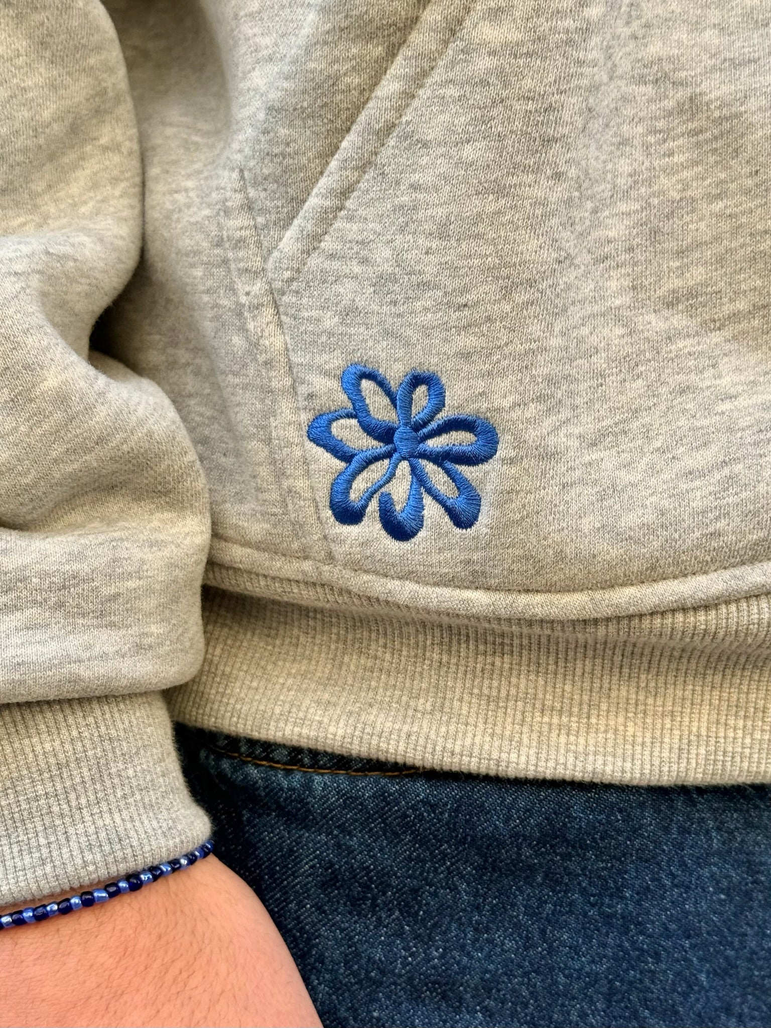 Sweat Zipper Brodé "Create Artist" - Gris