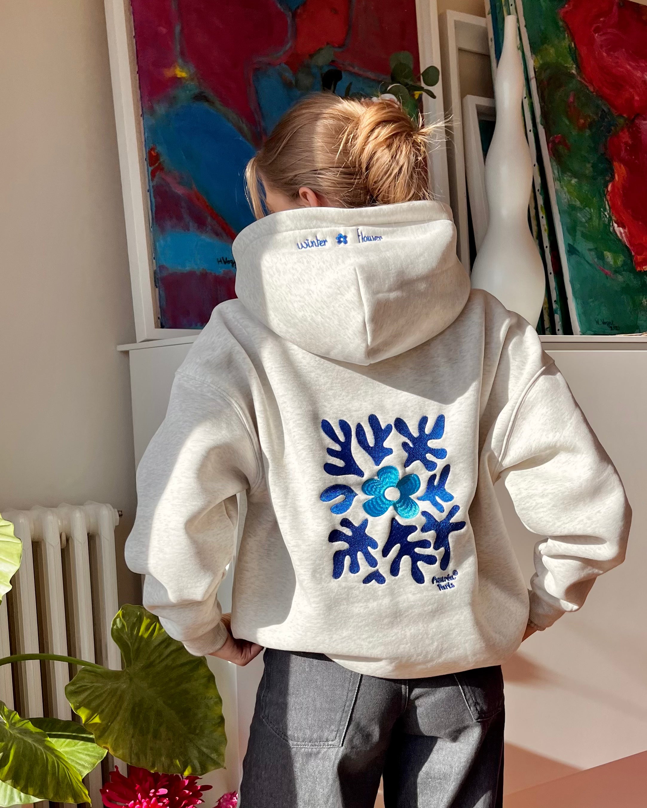 Origins “Winter Flower” Embroidered Sweatshirt