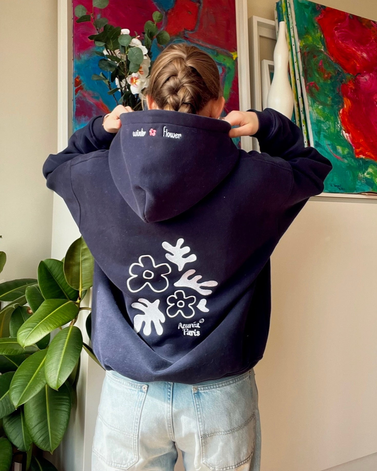 Midnight Edition "Winter Flower" Embroidered Sweatshirt