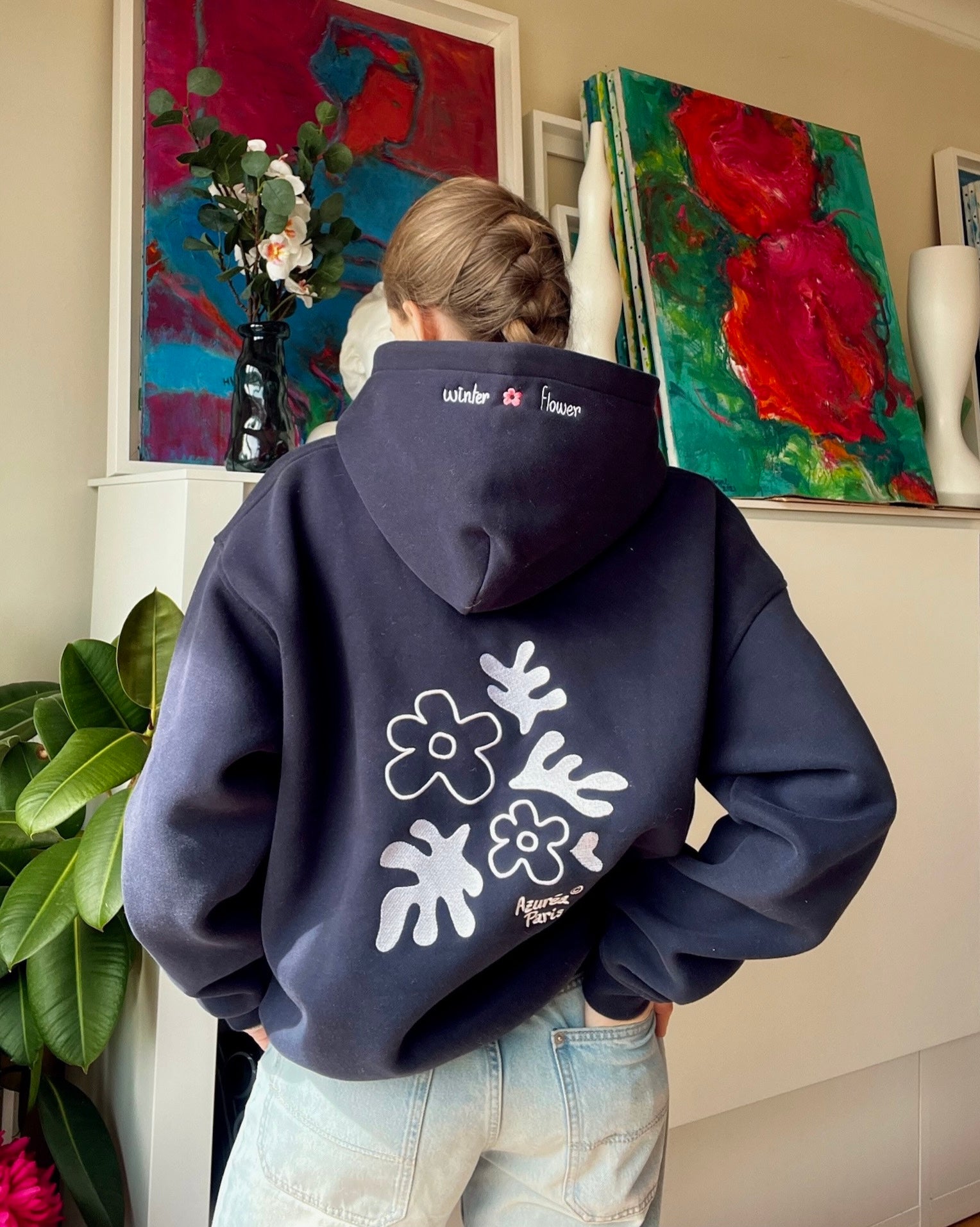 Midnight Edition "Winter Flower" Embroidered Sweatshirt