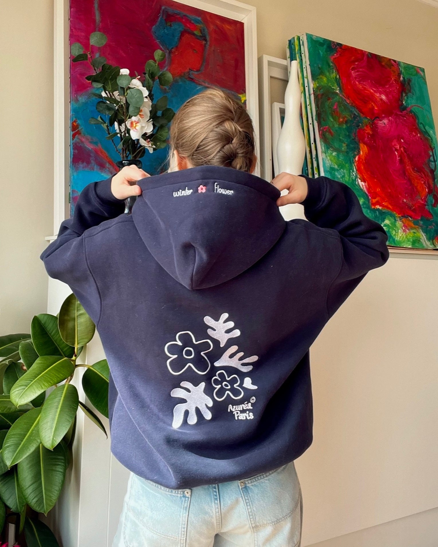 Midnight Edition "Winter Flower" Embroidered Sweatshirt