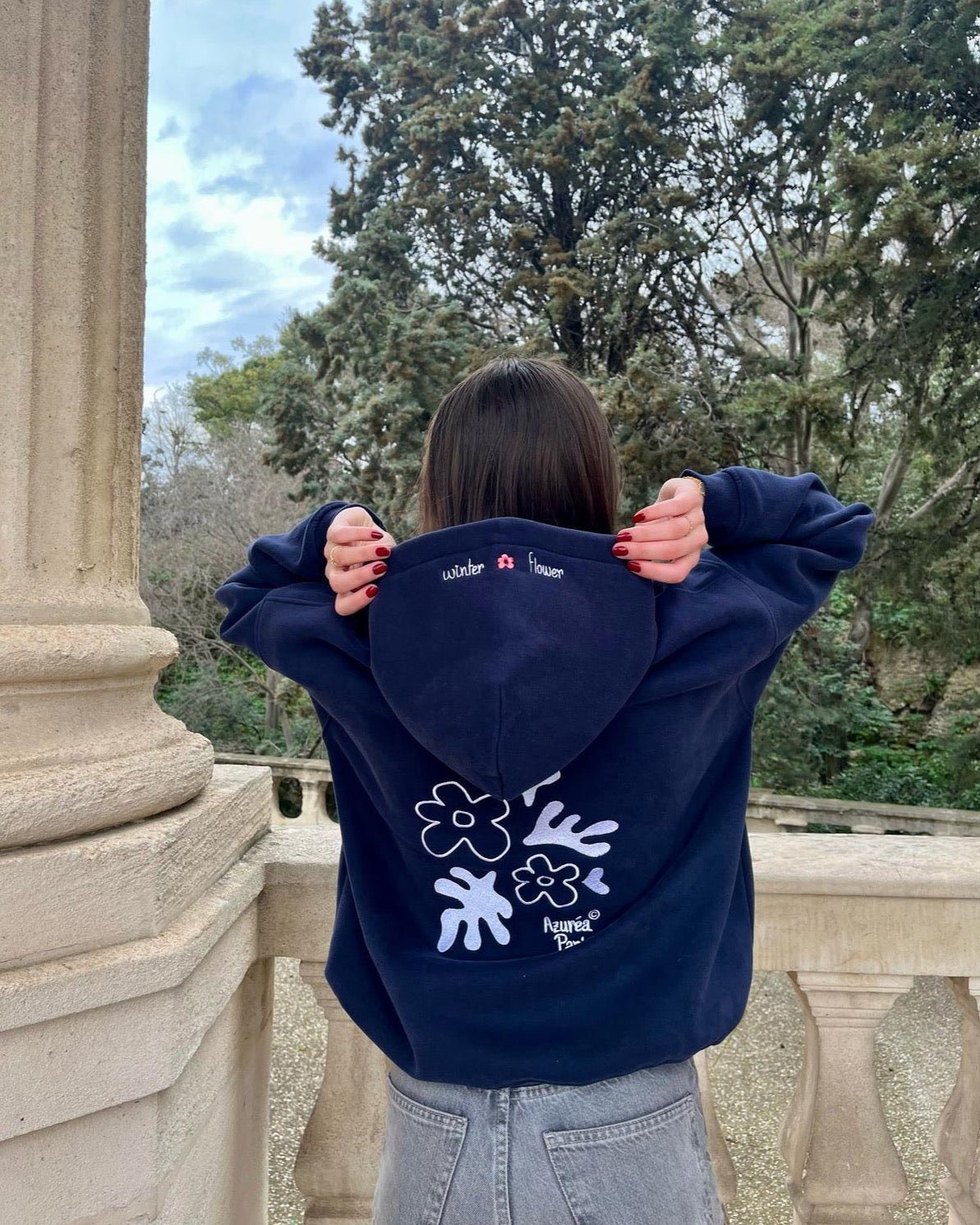 Midnight Edition "Winter Flower" Embroidered Sweatshirt